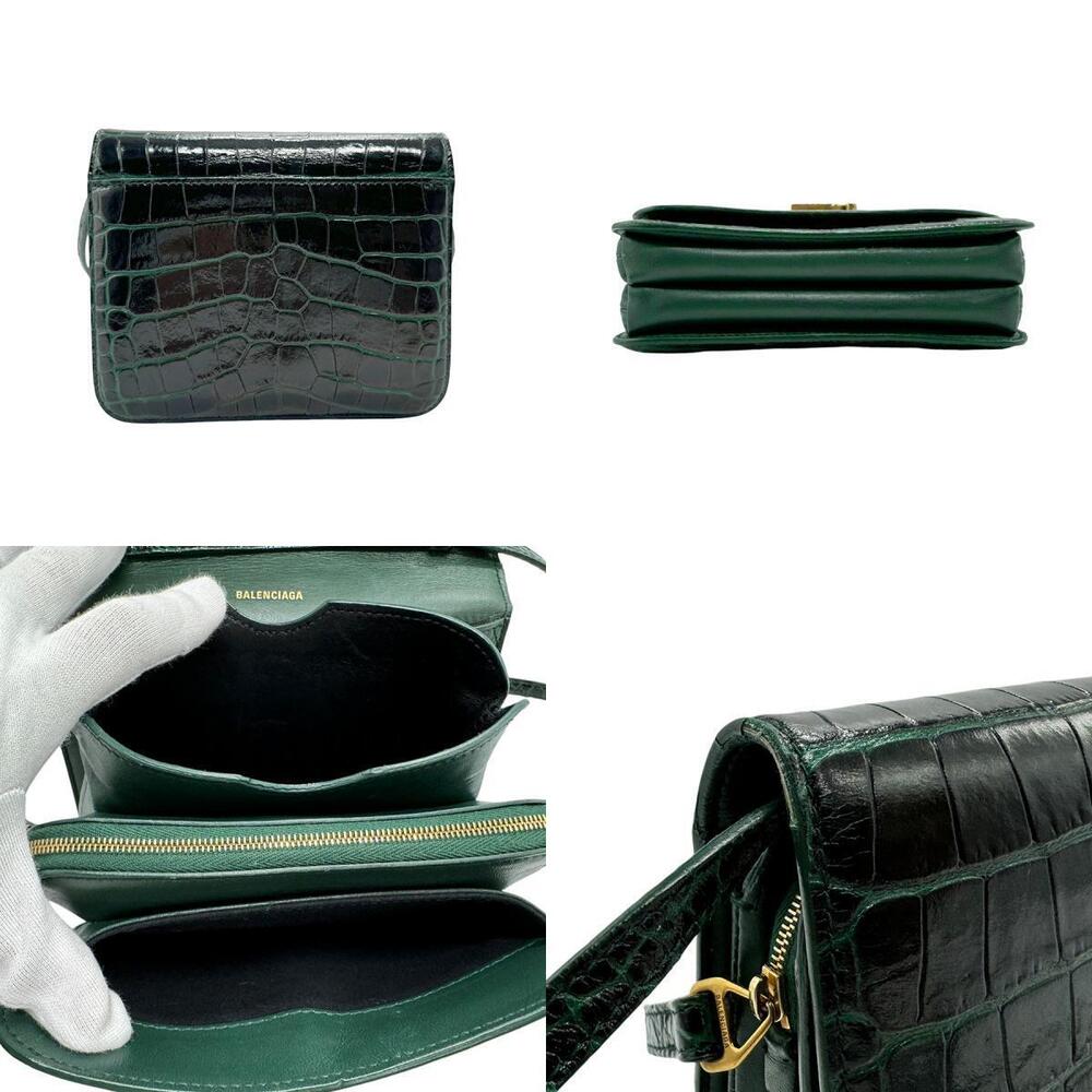 Balenciaga leather logo green bag embossed shoulder - Picture 3 of 4
